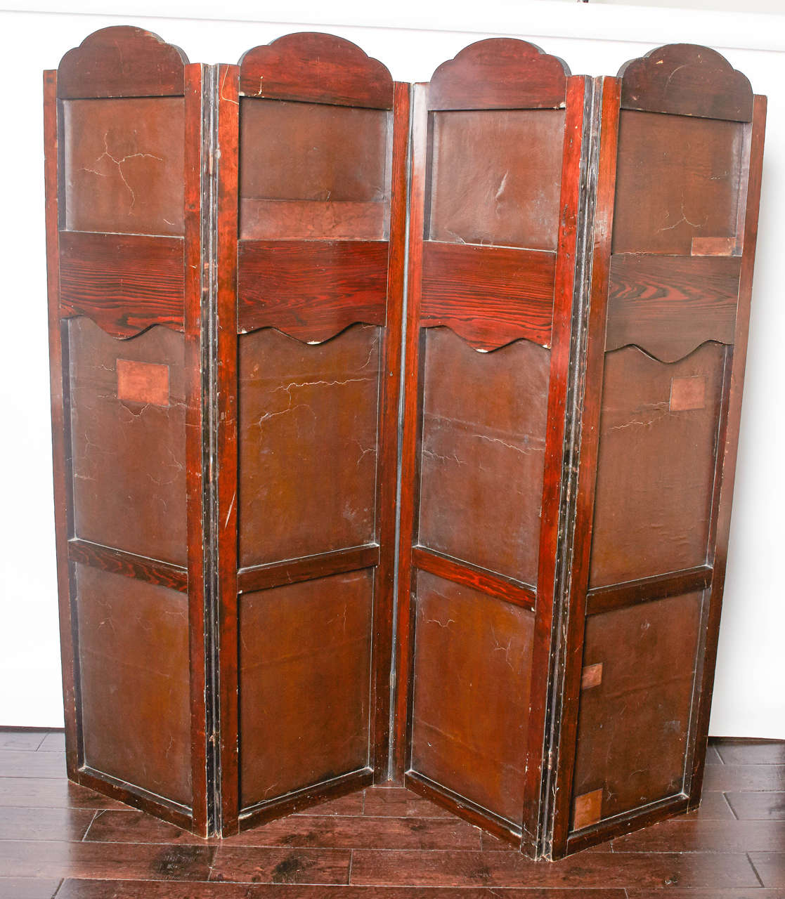 19th Century European Brown Leather Screen 2